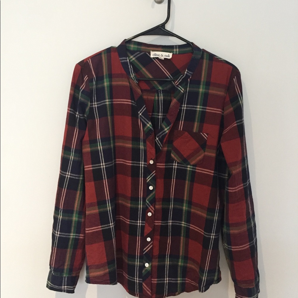Olive and Oak plaid button down - Picture 3 of 5